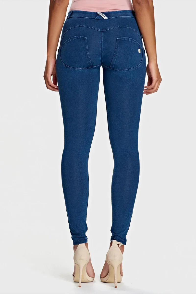 WR.UP Push-Up Regular Waist Skinny Denim Jeans - Denim Dark Blue - Blue Seam