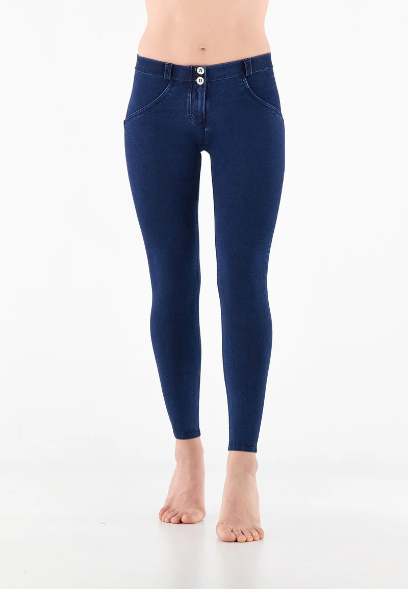 WR.UP Push-Up Regular Waist Skinny Denim Jeans - Denim Dark Blue - Blue Seam