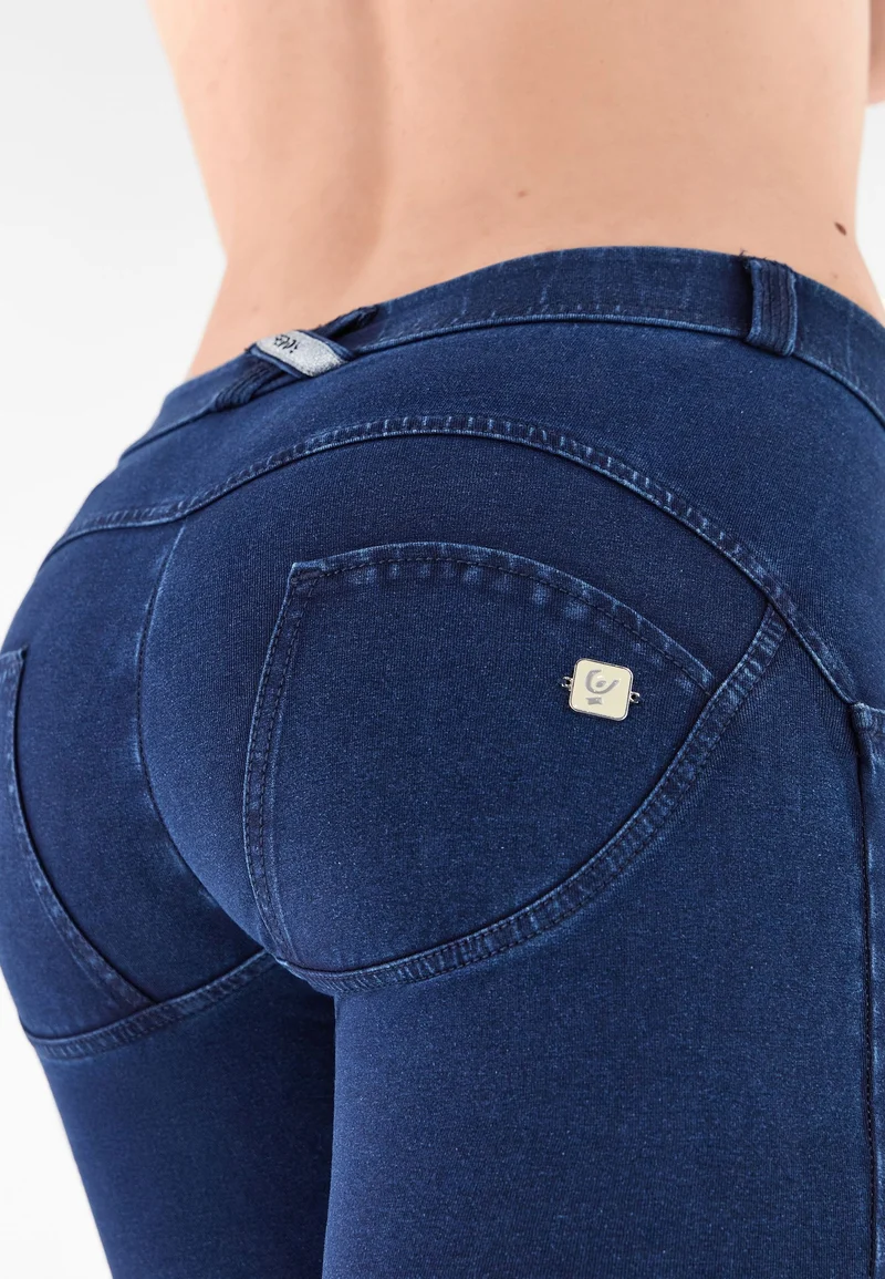 WR.UP Push-Up Regular Waist Skinny Denim Jeans - Denim Dark Blue - Blue Seam