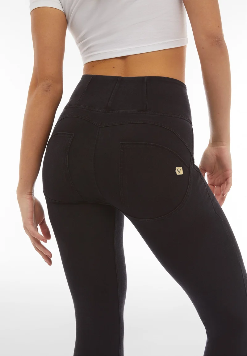 WR.UP Push-Up High Waist Skinny Denim Jeans - Denim Black - Black Seam