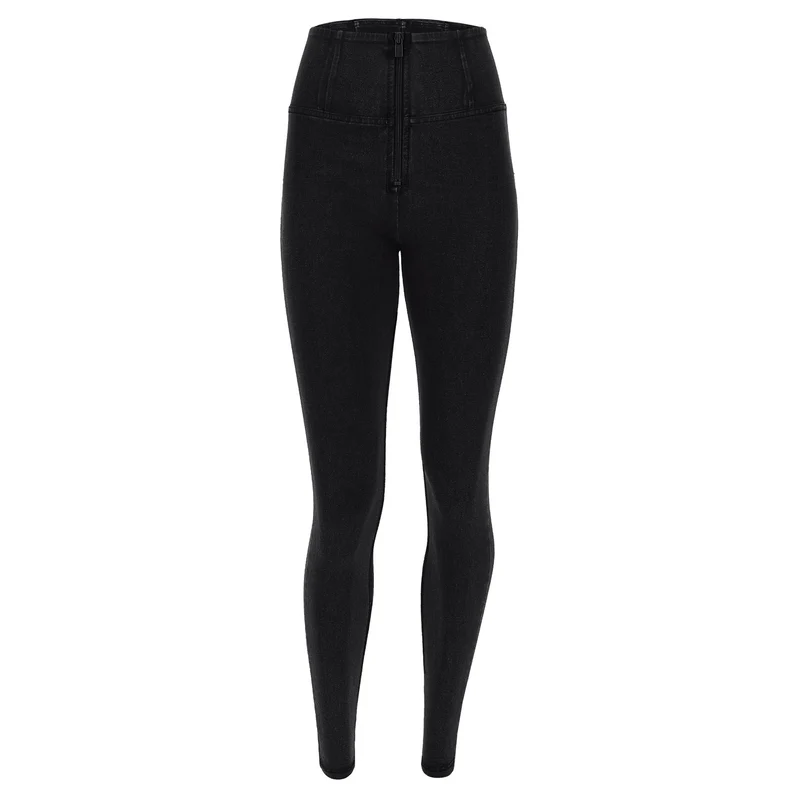 WR.UP Push-Up High Waist Skinny Denim Jeans - Denim Black - Black Seam