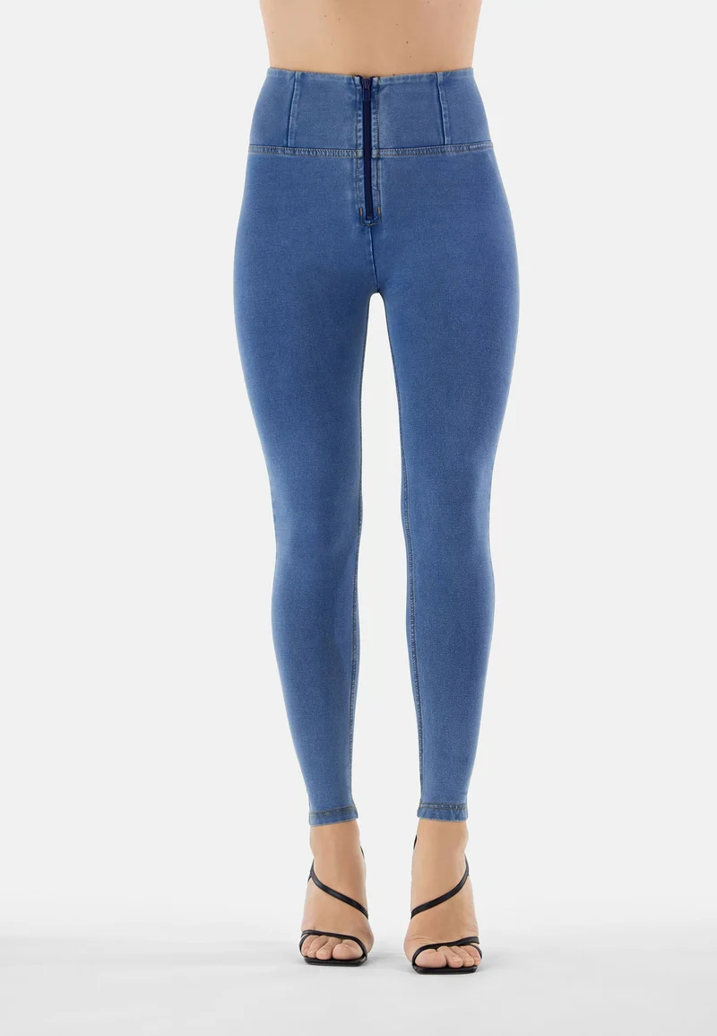 WR.UP Push-Up High Waist Skinny Denim Jeans - Denim Light Blue - Yellow Seam
