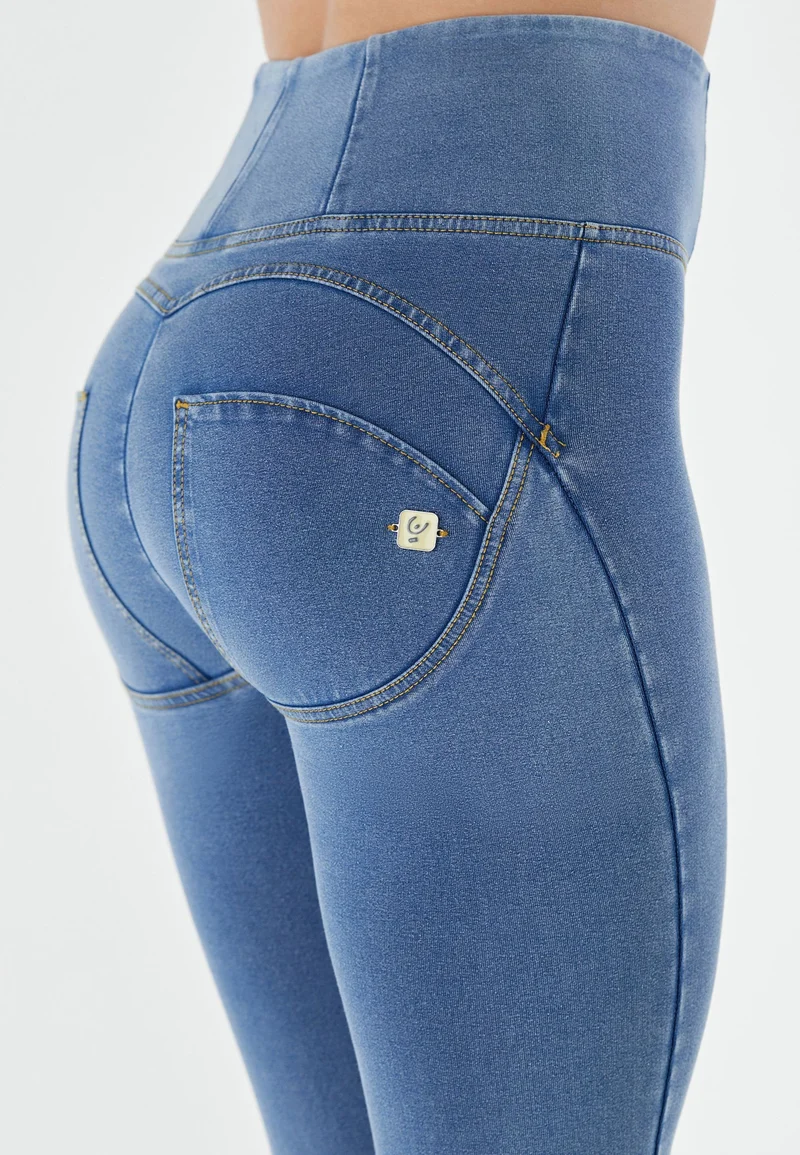 WR.UP Push-Up High Waist Skinny Denim Jeans - Denim Light Blue - Yellow Seam