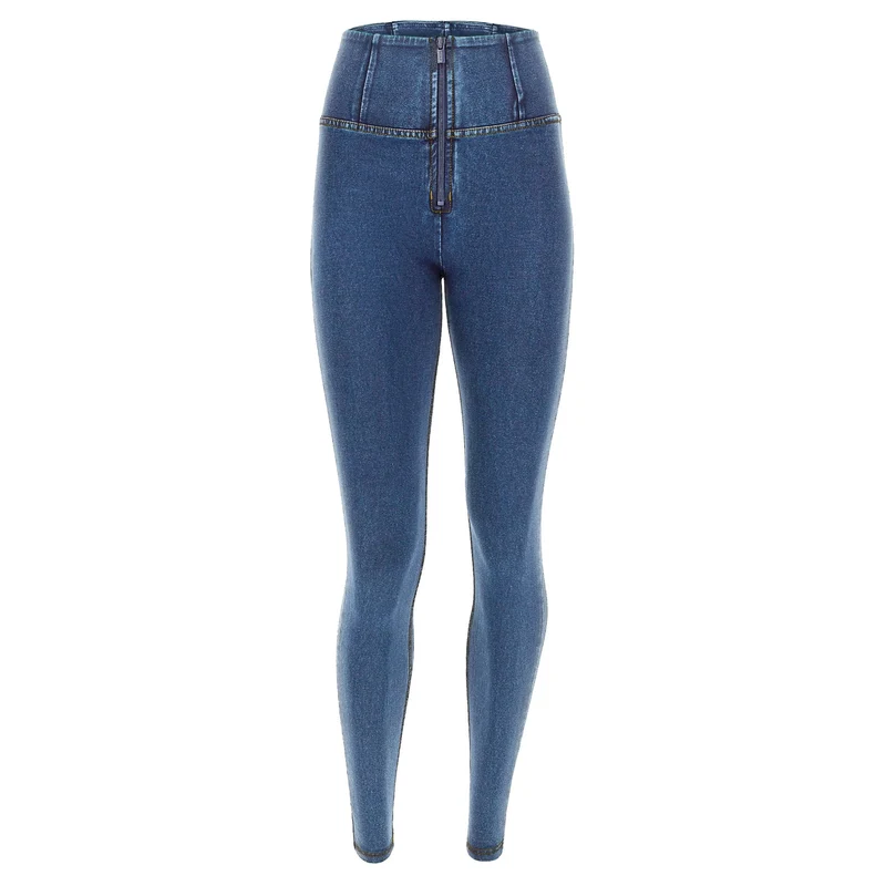 WR.UP Push-Up High Waist Skinny Denim Jeans - Denim Light Blue - Yellow Seam
