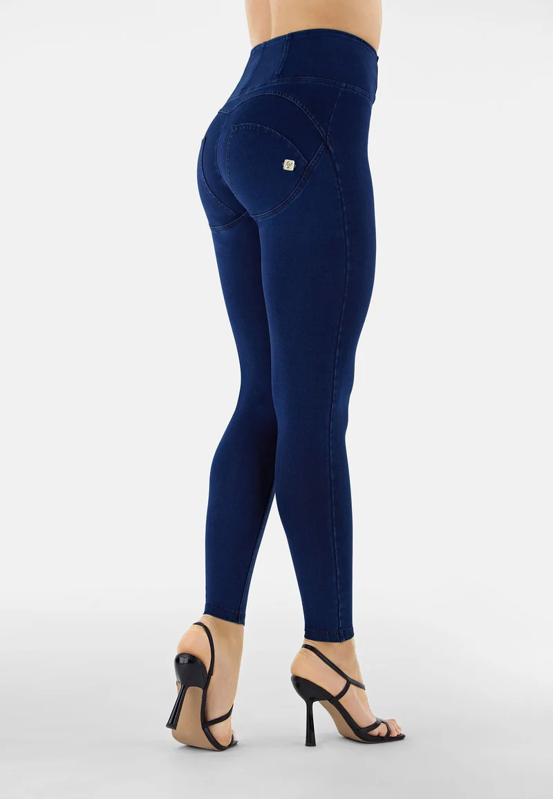 WR.UP Push-Up High Waist Skinny Denim Jeans - Denim Dark Blue - Blue Seam