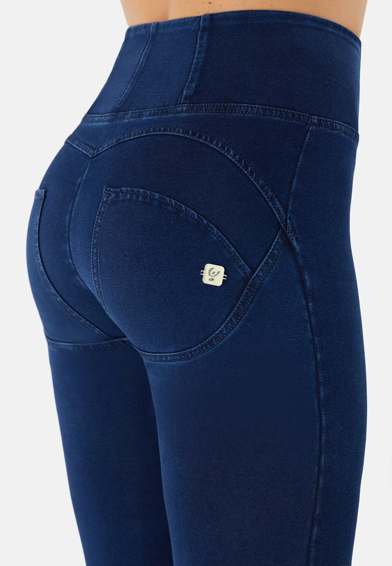 WR.UP Push-Up High Waist Skinny Denim Jeans - Denim Dark Blue - Blue Seam