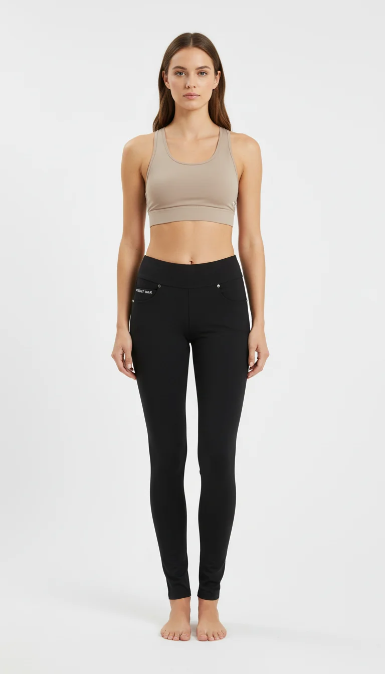 N.O.W. Yoga Mid Waist Skinny Pants - Black