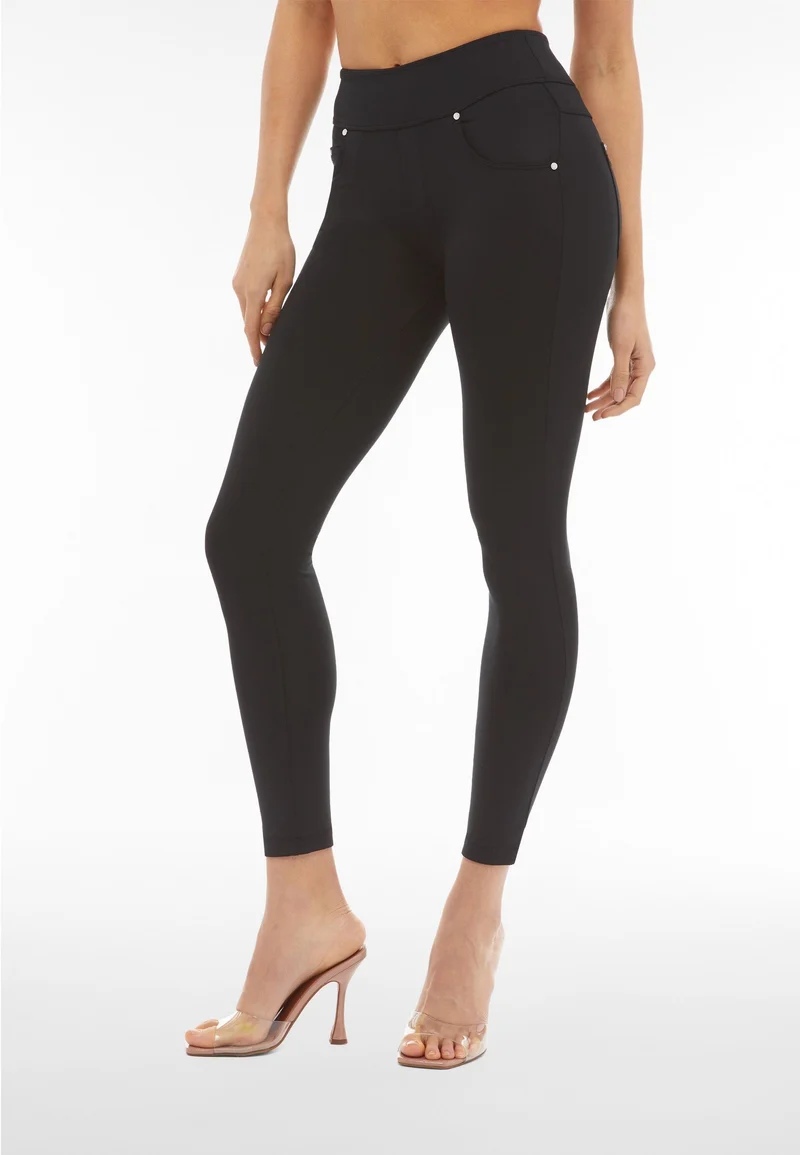 N.O.W. Yoga Mid Waist Skinny Flex Tech Leggings - Black