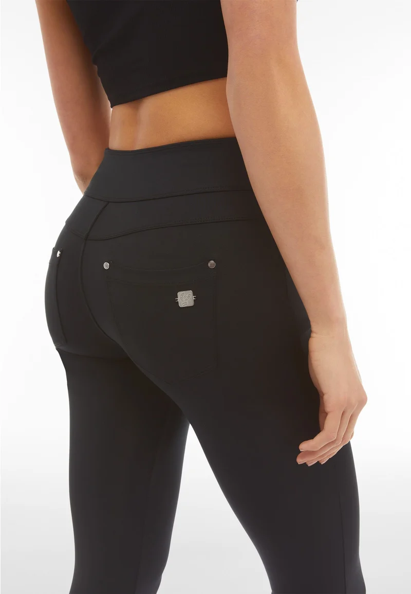 N.O.W. Yoga Mid Waist Skinny Flex Tech Leggings - Black