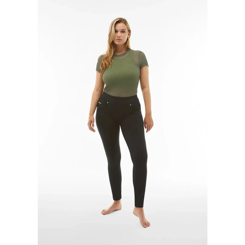 N.O.W. Yoga Mid Waist Skinny Flex Tech Leggings - Black