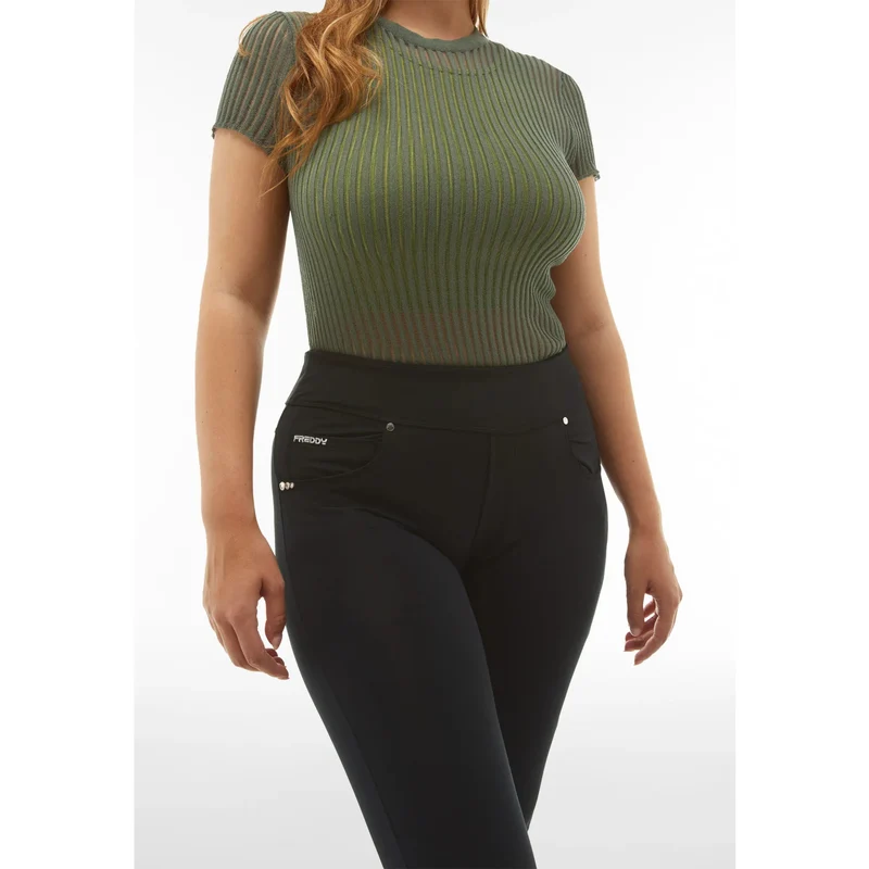 N.O.W. Yoga Mid Waist Skinny Flex Tech Leggings - Black