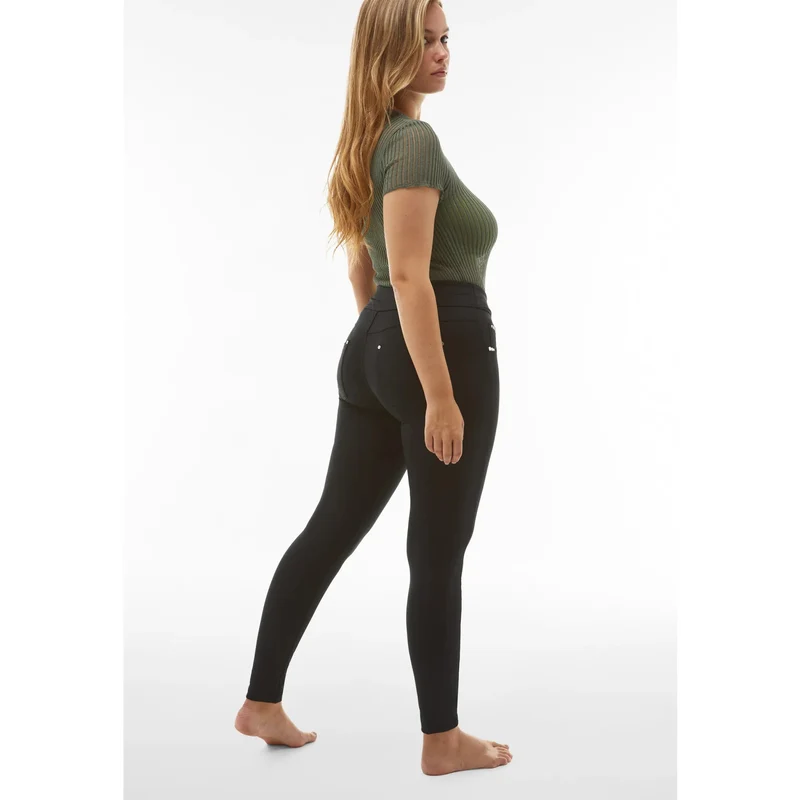 N.O.W. Yoga Mid Waist Skinny Flex Tech Leggings - Black