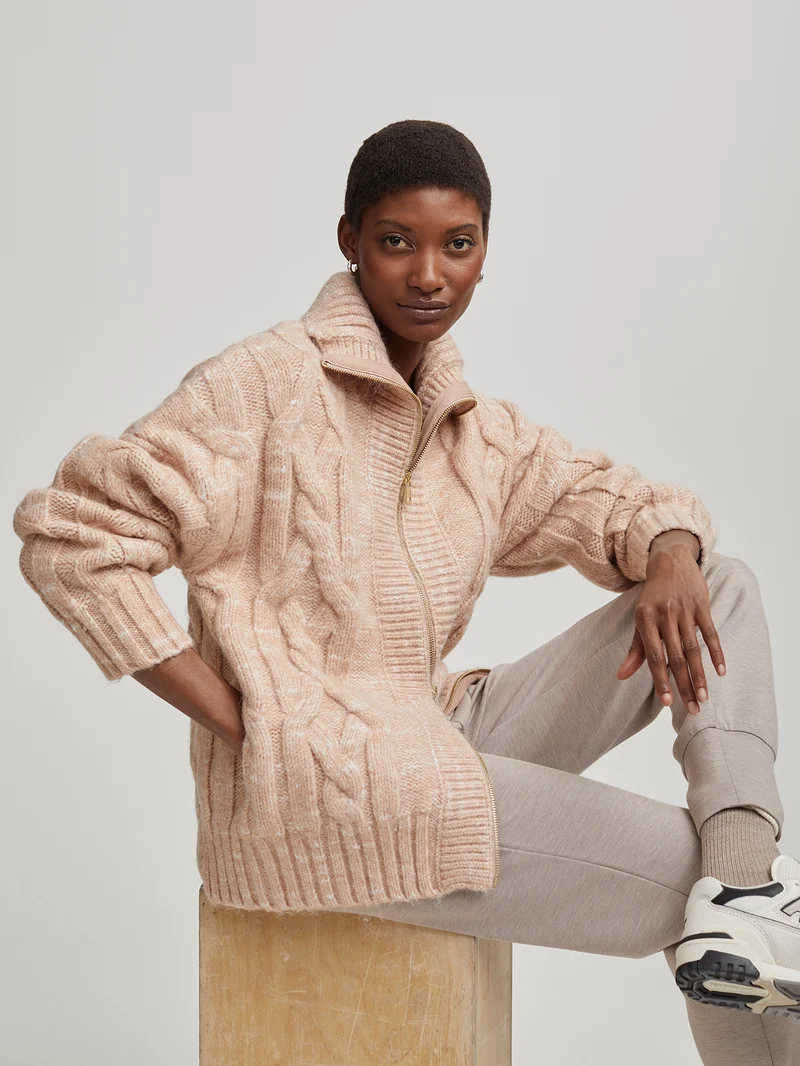 Aida Cable Knit Zip-Through Jacket