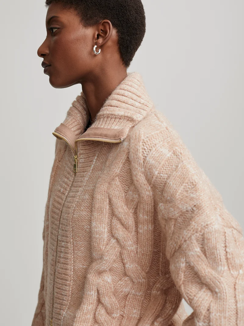 Aida Cable Knit Zip-Through Jacket