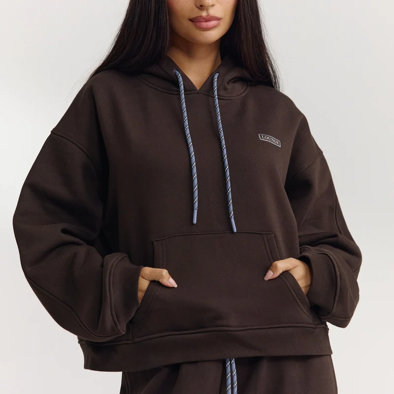 Oversized Hoodie - Dunkle Schokolade