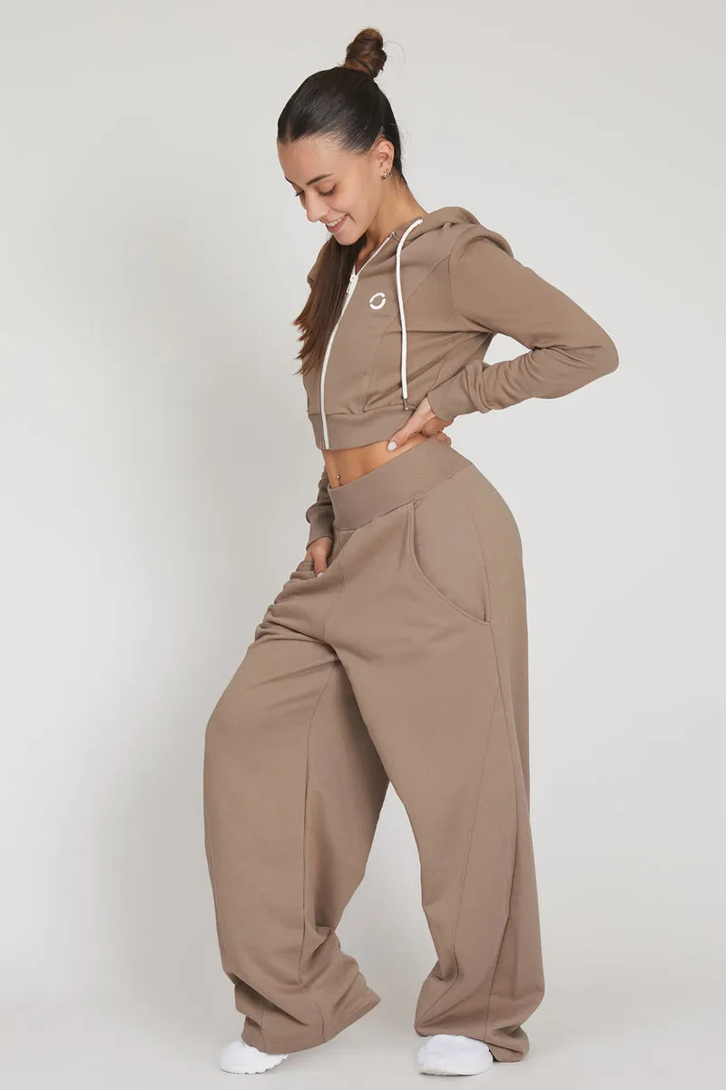 Pantalone Donna Baggy Ikonic Nocciola Taupe