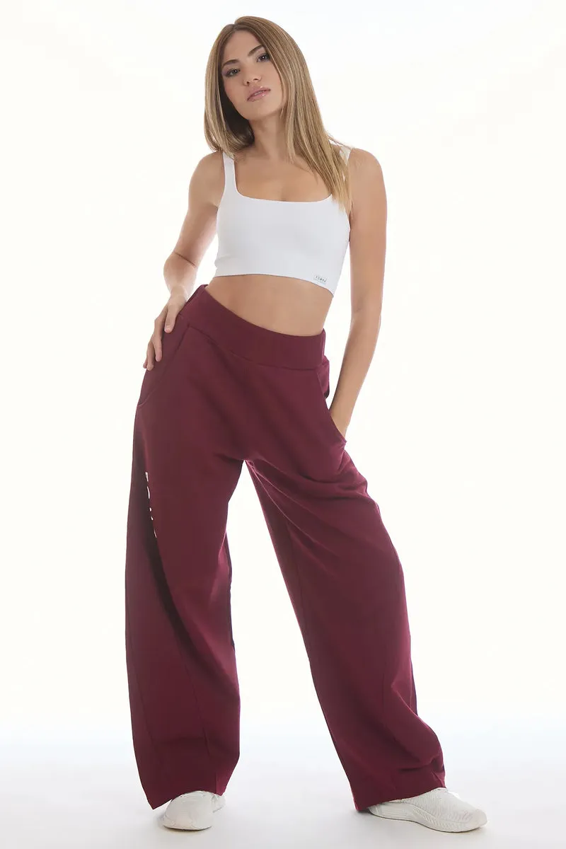 Pantalone Donna Baggy Ikonic Prugna