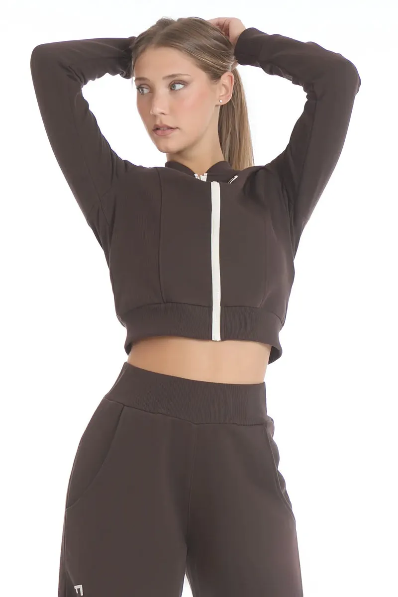 Felpa Ikonic Active Zip Cioccolato
