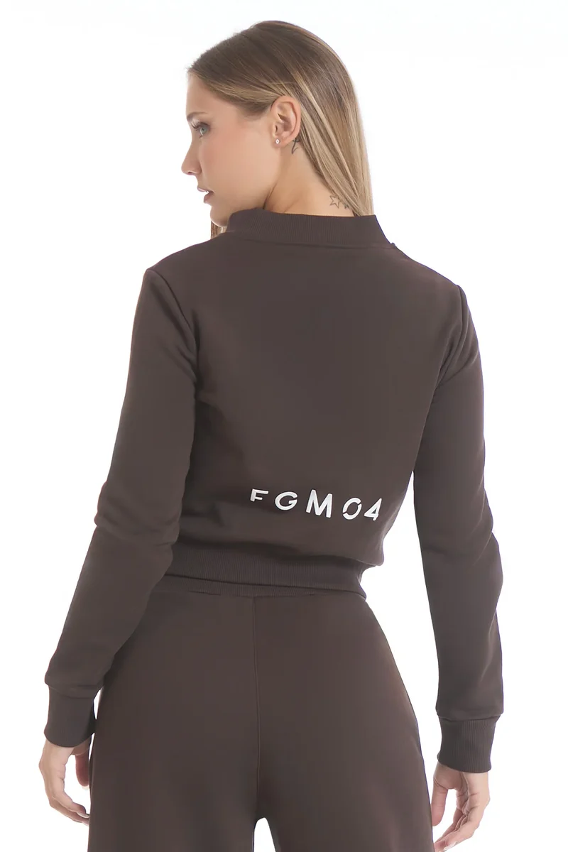 Felpa Ikonic Active Zip Cioccolato
