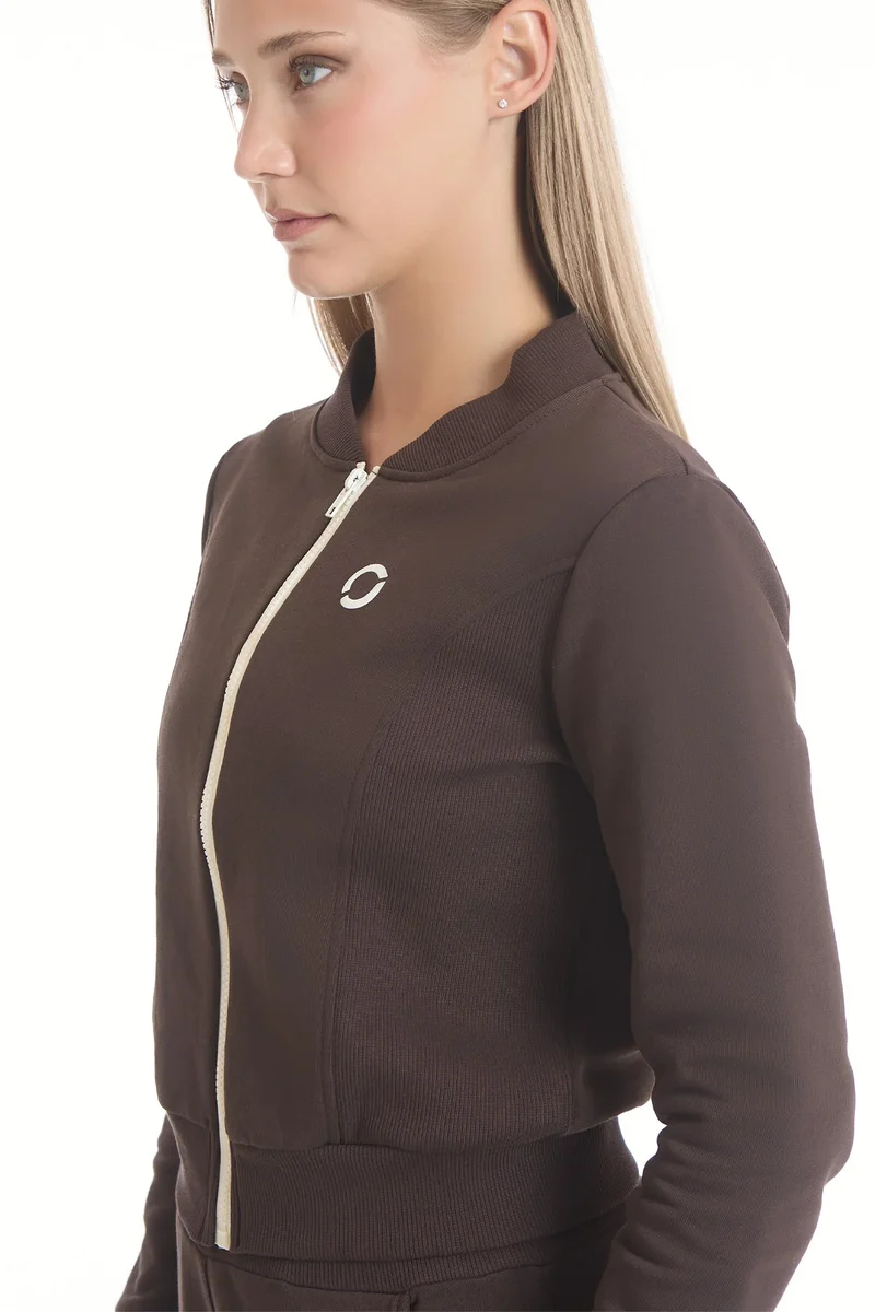 Felpa Ikonic Active Zip Cioccolato