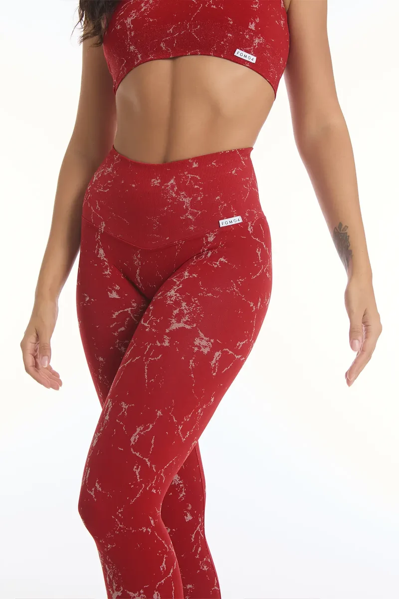 Leggings Push Up Marmo Rosso Tango