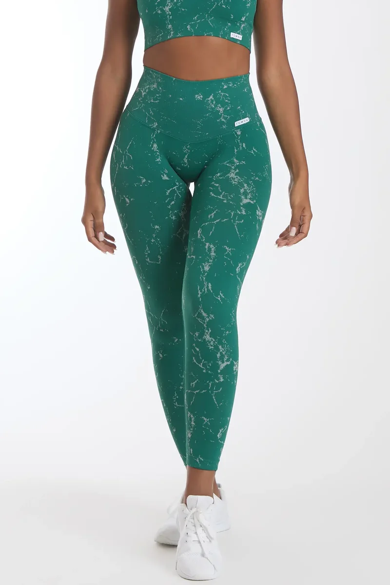 Leggings Push Up Marmo Verde Smeraldo