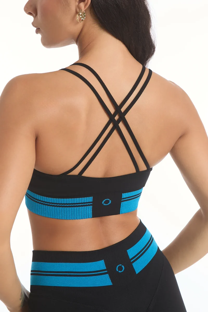 Top Ikona Nero e Azzurro
