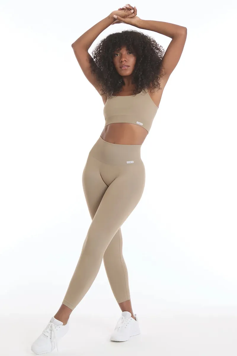 Leggings Basic Fascione Alto Sabbia