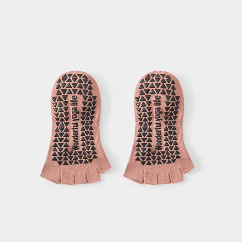 Olivenorma Zehenstegsocken mit offenem Rücken, fünf Zehen, Riemen, rutschfest, atmungsaktiv, aus Baumwolle, für Damen, ideal für Yoga und Workout.