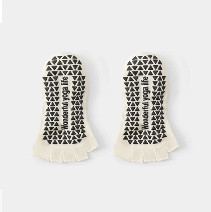 Olivenorma Zehenstegsocken mit offenem Rücken, fünf Zehen, Riemen, rutschfest, atmungsaktiv, aus Baumwolle, für Damen, ideal für Yoga und Workout.
