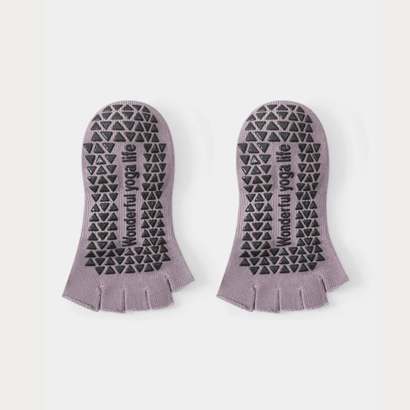 Olivenorma Zehenstegsocken mit offenem Rücken, fünf Zehen, Riemen, rutschfest, atmungsaktiv, aus Baumwolle, für Damen, ideal für Yoga und Workout.