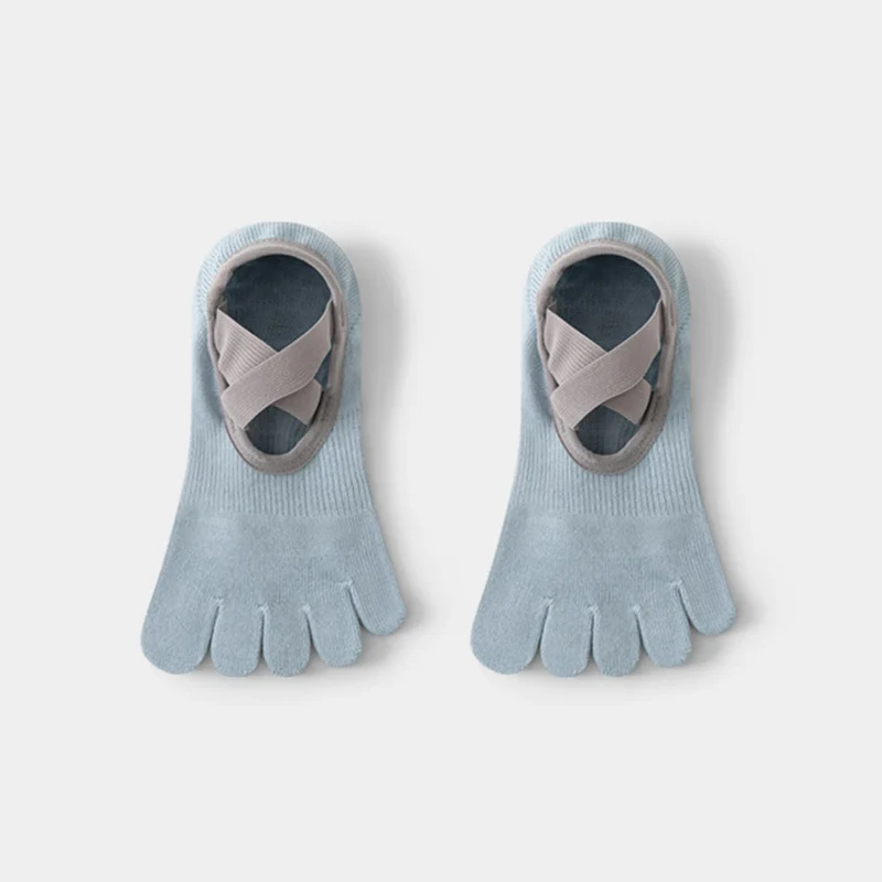 Olivenorma Zehensocken mit offenem Spann, breitem Riemen, rutschfestem Griff und aus Baumwolle für Tanz, Barre-Training und Yoga – Damensocken