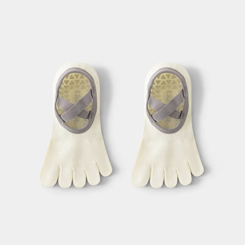 Olivenorma Zehensocken mit offenem Spann, breitem Riemen, rutschfestem Griff und aus Baumwolle für Tanz, Barre-Training und Yoga – Damensocken