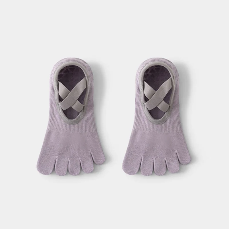 Olivenorma Zehensocken mit offenem Spann, breitem Riemen, rutschfestem Griff und aus Baumwolle für Tanz, Barre-Training und Yoga – Damensocken