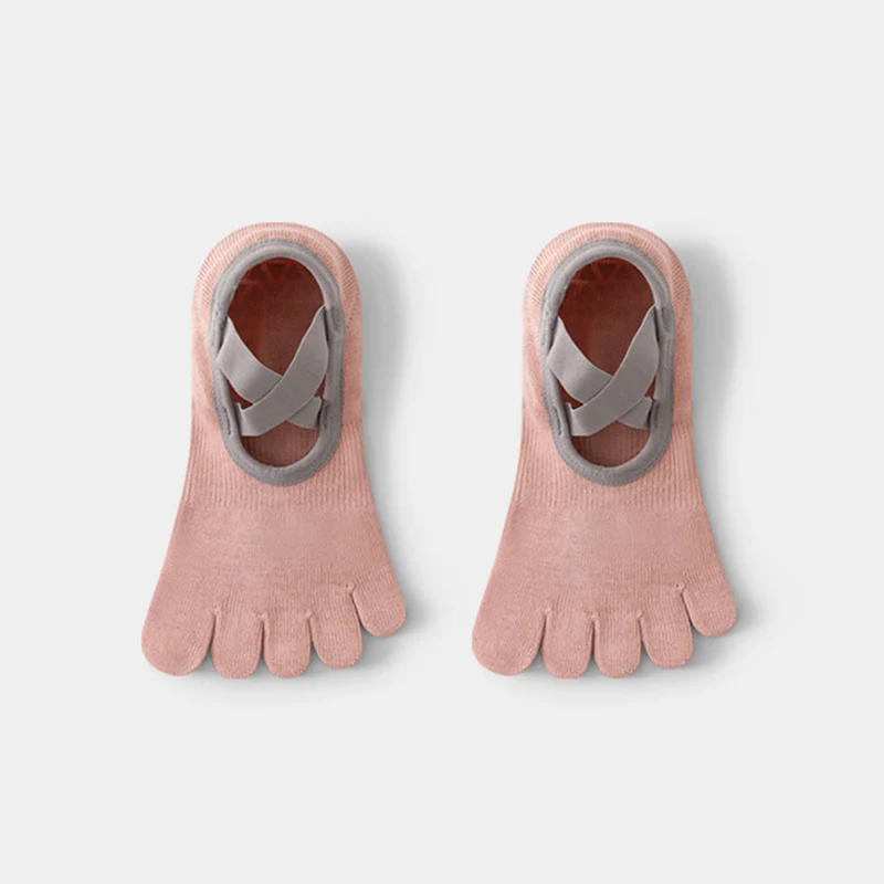 Olivenorma Zehensocken mit offenem Spann, breitem Riemen, rutschfestem Griff und aus Baumwolle für Tanz, Barre-Training und Yoga – Damensocken
