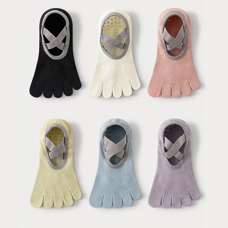 Olivenorma Zehensocken mit offenem Spann, breitem Riemen, rutschfestem Griff und aus Baumwolle für Tanz, Barre-Training und Yoga – Damensocken