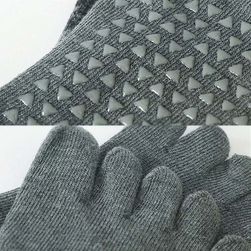 Olivenorma Gradient Fünf-Zehen-Yogasocken aus Baumwolle mit rutschfestem Griff, atmungsaktiv, schweißableitend, für Pilates, Barre und Fitness, Damen-Yogasocken