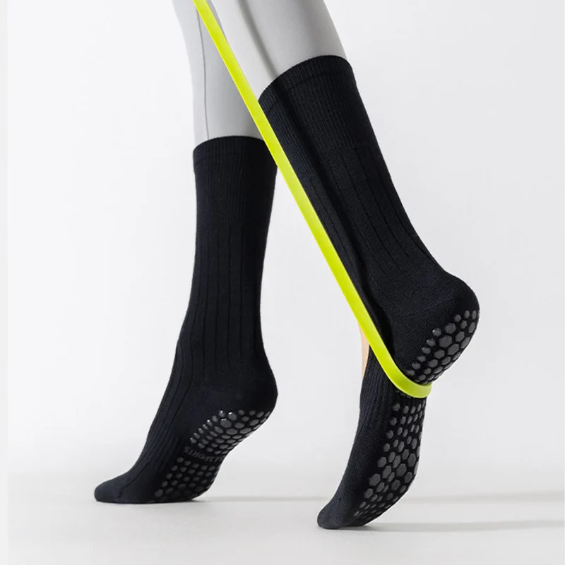 Olivenorma Wadenhohe Zehenkappen, rutschfest, aus Baumwolle, für Pilates und Yoga – Komfortsocken für Damen