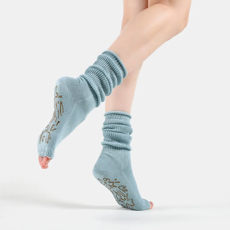 Olivenorma Zehenfreie, atmungsaktive Zehentrennungs-Pilates-Fitnesssocken mit rutschfestem Halt, Baumwollkomfort und stabiler Traktion