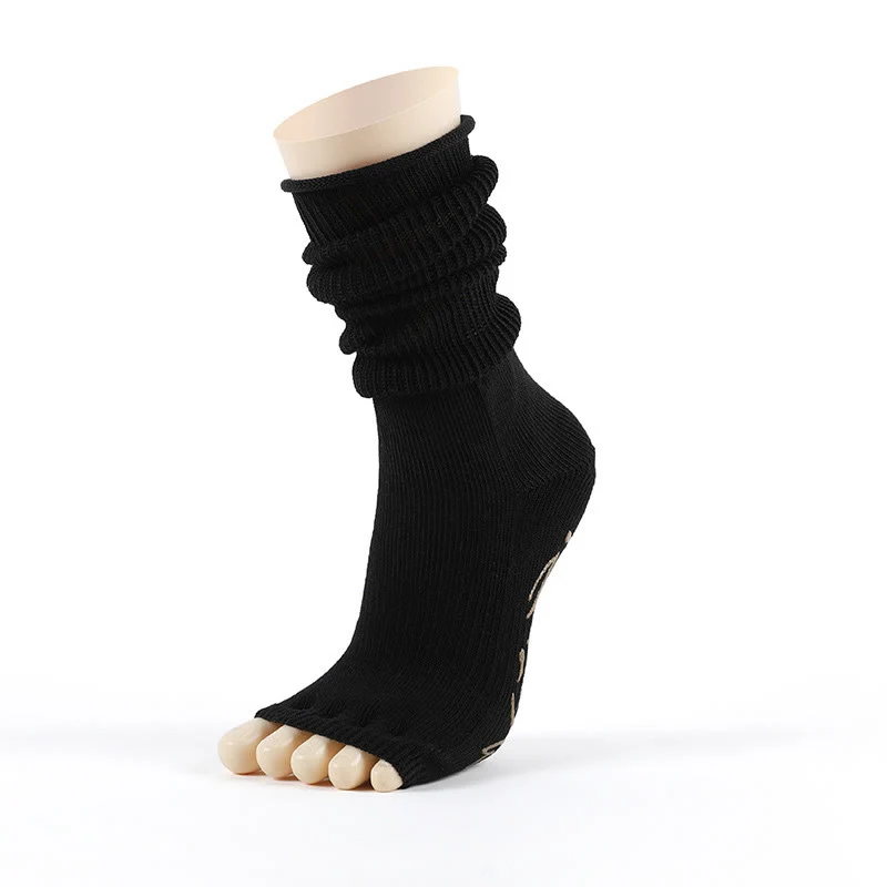 Olivenorma Zehenfreie, atmungsaktive Zehentrennungs-Pilates-Fitnesssocken mit rutschfestem Halt, Baumwollkomfort und stabiler Traktion
