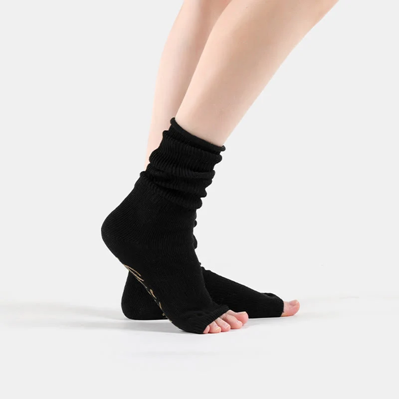Olivenorma Zehenfreie, atmungsaktive Zehentrennungs-Pilates-Fitnesssocken mit rutschfestem Halt, Baumwollkomfort und stabiler Traktion
