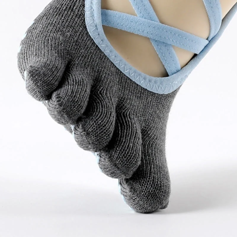 Olivenorma Yoga-Barre-Socken mit elastischem Riemen, rutschfestem Halt und atmungsaktiven Komfortsocken für Pilates-Training für Frauen mit sicherem Kreuzriemen