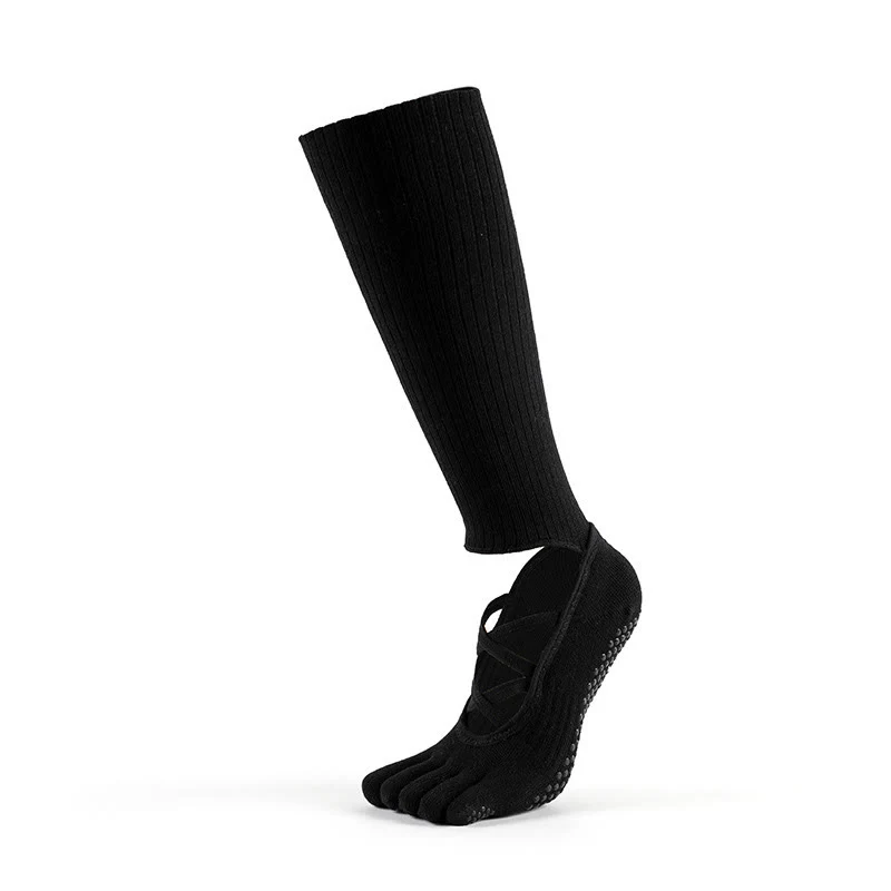 Olivenorma Yoga-Barre-Socken mit elastischem Riemen, rutschfestem Halt und atmungsaktiven Komfortsocken für Pilates-Training für Frauen mit sicherem Kreuzriemen