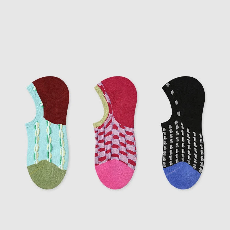 Olivenorma 3 Paar leichte, atmungsaktive Pilates-Stretch-Baumwoll-Fitnesssocken mit Grip für Barre, Yoga und den täglichen Komfort beim Training