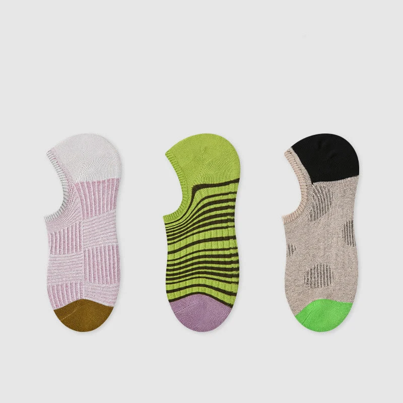 Olivenorma 3 Paar leichte, atmungsaktive Pilates-Stretch-Baumwoll-Fitnesssocken mit Grip für Barre, Yoga und den täglichen Komfort beim Training
