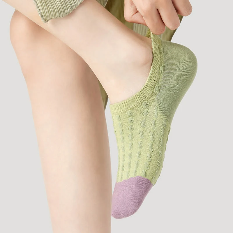 Olivenorma 3 Paar leichte, atmungsaktive Pilates-Stretch-Baumwoll-Fitnesssocken mit Grip für Barre, Yoga und den täglichen Komfort beim Training