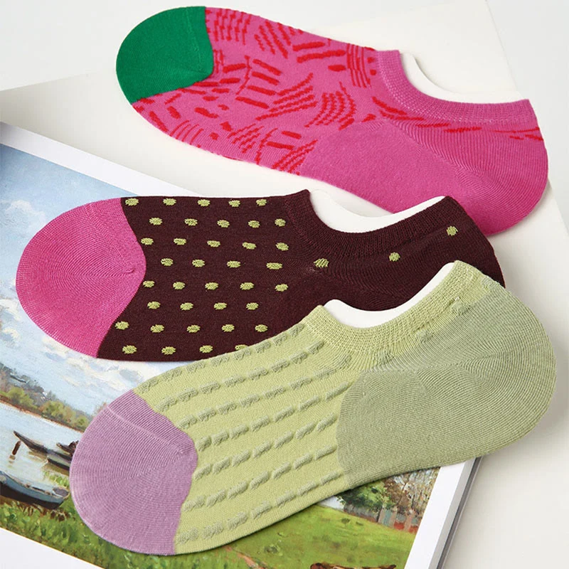 Olivenorma 3 Paar leichte, atmungsaktive Pilates-Stretch-Baumwoll-Fitnesssocken mit Grip für Barre, Yoga und den täglichen Komfort beim Training