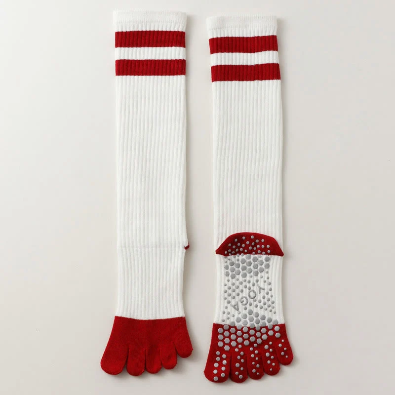 Olivenorma Fünf-Zehen-Socken, atmungsaktiv, mit Zehentrennung, rutschfestem Grip, Pilates- und Barre-Fitness-Socken für Damen mit Baumwollkomfort, Yoga-Socken