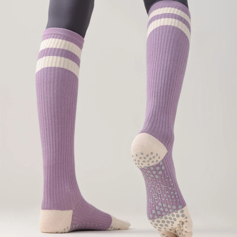 Olivenorma Fünf-Zehen-Socken, atmungsaktiv, mit Zehentrennung, rutschfestem Grip, Pilates- und Barre-Fitness-Socken für Damen mit Baumwollkomfort, Yoga-Socken