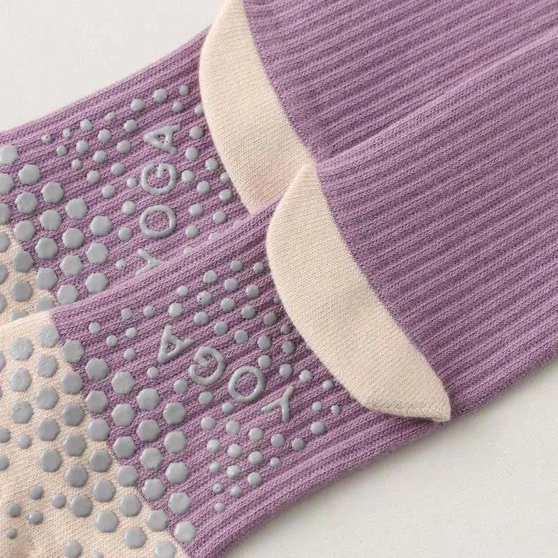 Olivenorma Fünf-Zehen-Socken, atmungsaktiv, mit Zehentrennung, rutschfestem Grip, Pilates- und Barre-Fitness-Socken für Damen mit Baumwollkomfort, Yoga-Socken